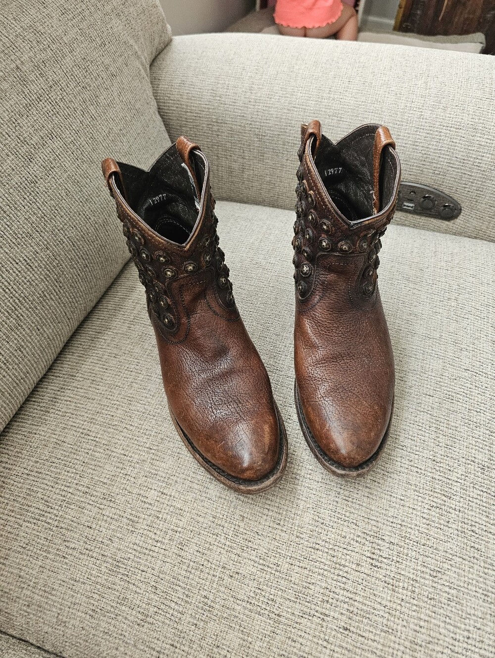 Frye Wyatt Disc Leather Boots Size 7.5 - Picture 6 of 11